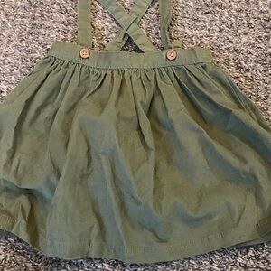 Little planet co. Green Corduroy Suspender Skirt